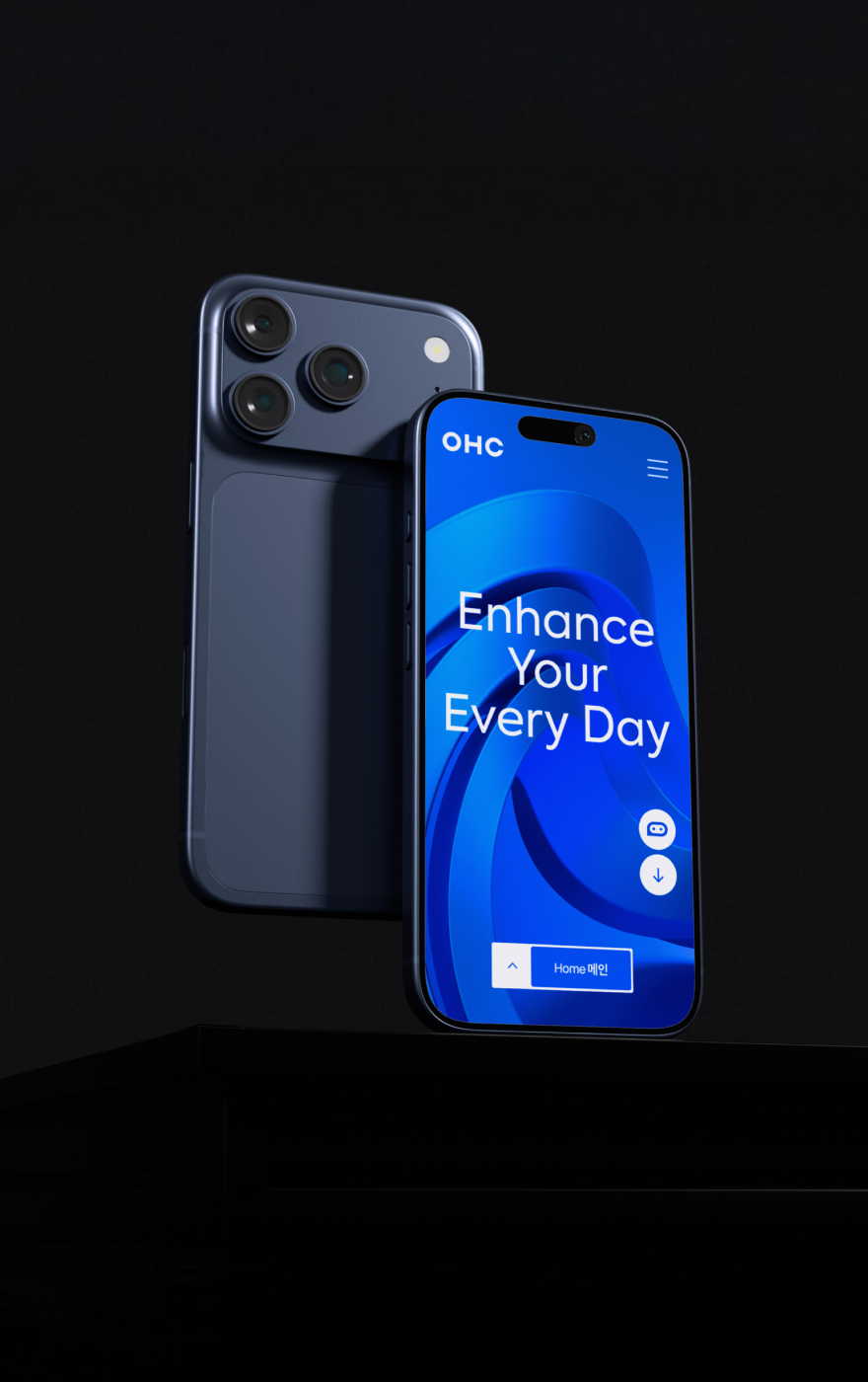 OHC 의료기기 제품 비주얼 — 뮤자인 m-CMS 기반 기업사이트 구축